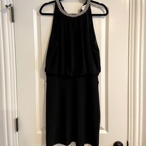 White House Black Market Beaded Halter Dress MED